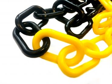 Chain 6mm - yellow / black - 50 meters on a spool